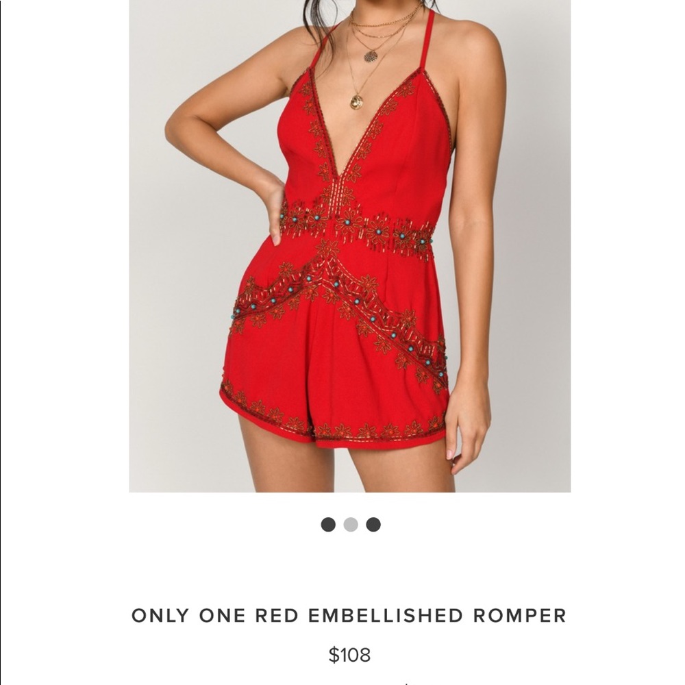 Embellished Red Romper - Perfect for Festivals!